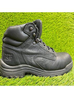 Timberland Pro Titan 6" Womens Size 7M Black Leather Alloy Toe Safety Work Boots